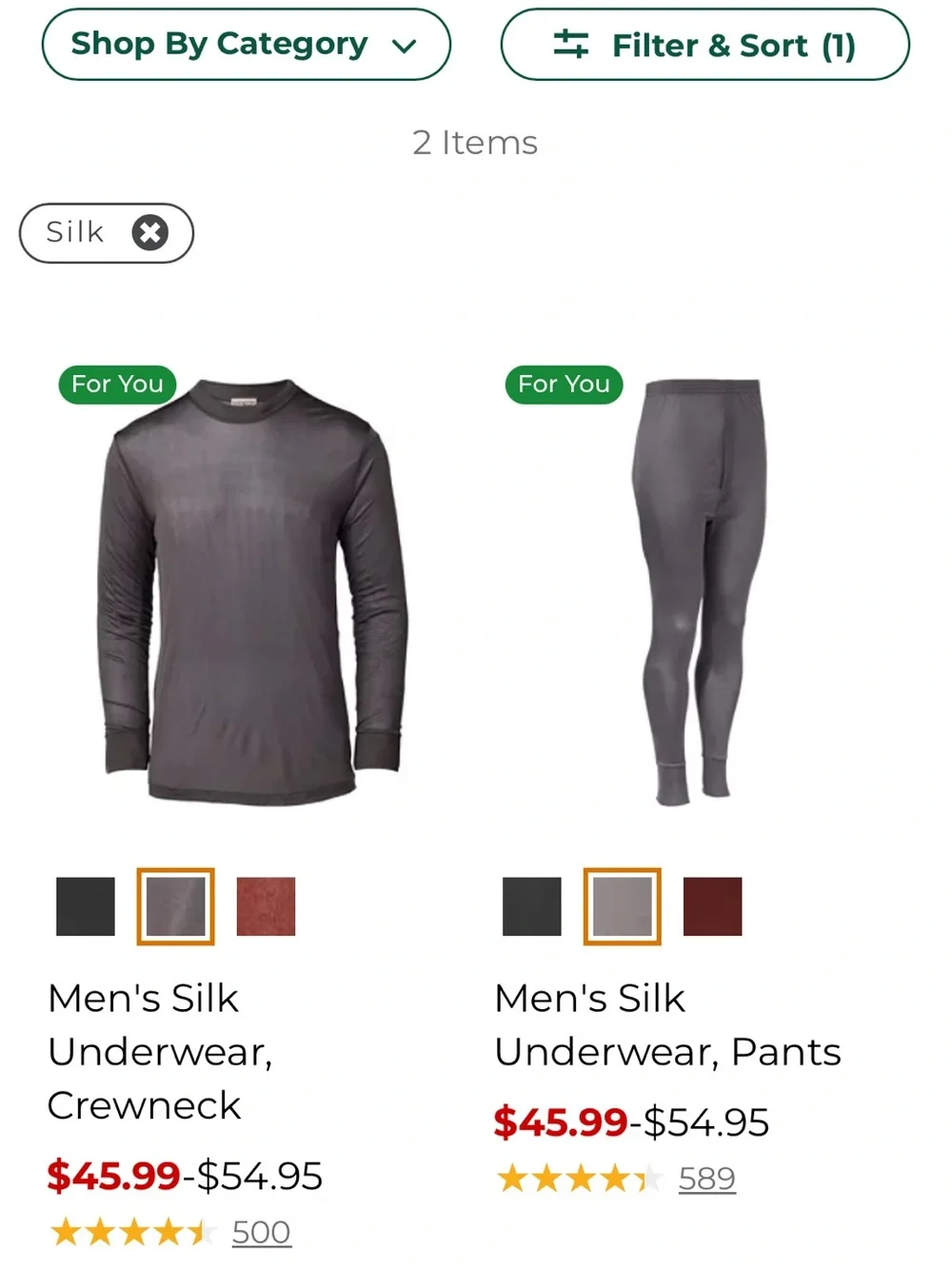 L.L. Bean Black silk base layer pants and Long-Sleeve Top Set. Medium